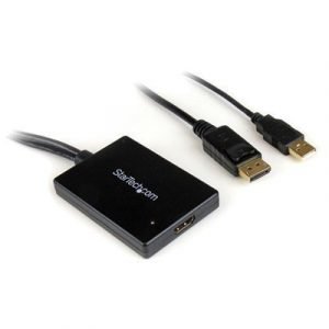 Startech Displayport To Hdmi Adapter With Usb Audio Videomuunnin 20-nastan Näyttöporttiliitin 4-nastainen Usb Tyyppi A Uros 19-nastainen Hdmi Tyyppi A Naaras