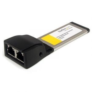 Startech Dual Port Expresscard Gigabit Laptop Ethernet Nic Network Adapter Card