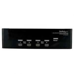 Startech Starview 4 Port Dvi Vga Dual Monitor Kvm Switch Usb With Audio & Usb 2.0 Hub