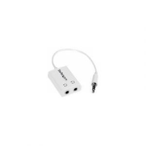 Startech White Slim Mini Jack Headphone Splitter Cable 3.5 To 2x 3.5mm Miniliitin: Stereo 3