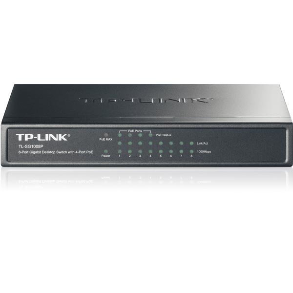 TP-LINK kytkin 8x10/100/1000Mbps RJ45 4xPoE pöytämalli musta