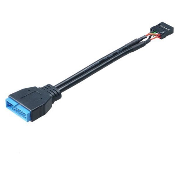 USB 3.0 19-pin uros - USB 2.0 sisäinen 9-pin liitos