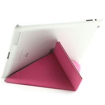Y-Shape Smart Fold Kotelo iPad 2 iPad 3 iPad 4 Kuuma Pinkki