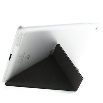 Y-Shape Smart Fold Kotelo iPad 2 iPad 3 iPad 4 Musta