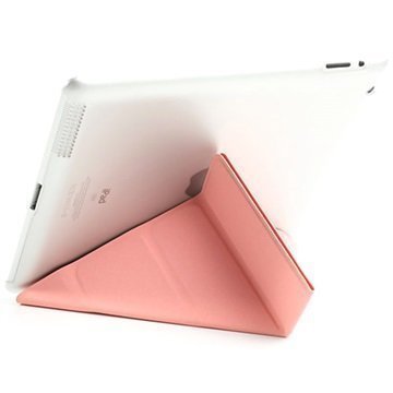 Y-Shape Smart Fold Kotelo iPad 2 iPad 3 iPad 4 Pinkki