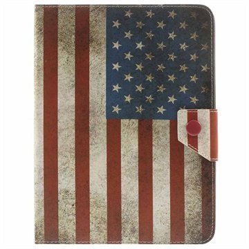Yleismallinen Tabletin Nahkainen Läppäkotelo 8 Vintage American Flag