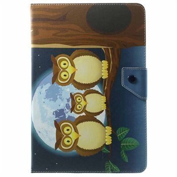 Yleismallinen Tabletin Nahkainen Läppäkotelo 9.7-10.1 Owl Family