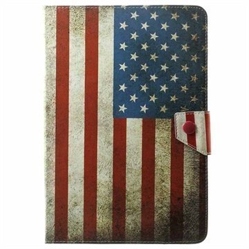 Yleismallinen Tabletin Nahkainen Läppäkotelo 9.7-10.1 Vintage American Flag