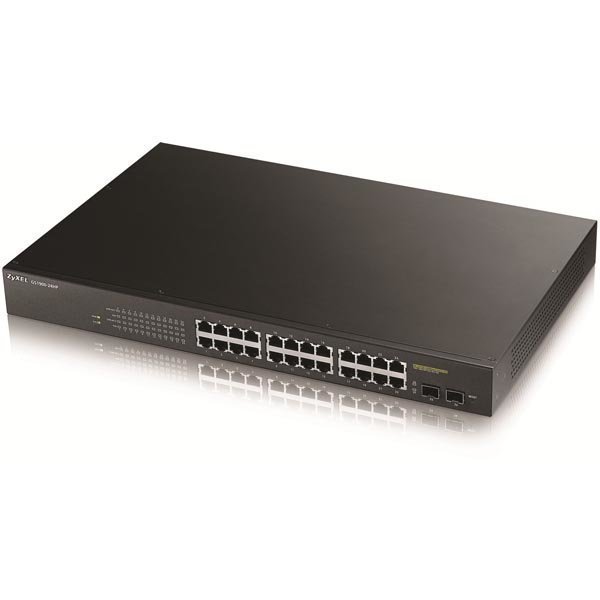 ZyXEL GS1900-24HP 24-port GbE L2 PoE+ Smart Switch rackmount 170Watt