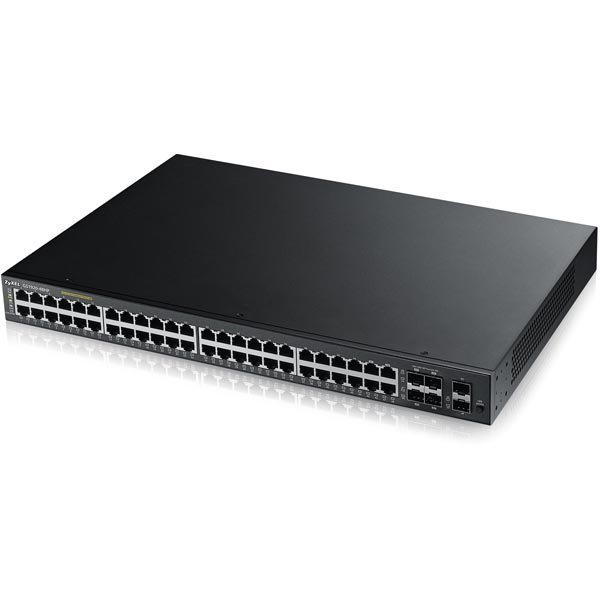 ZyXEL GS1920-48HP 50-port GbE L2 PoE+ Smart Switch 802.3at. 375 Watt