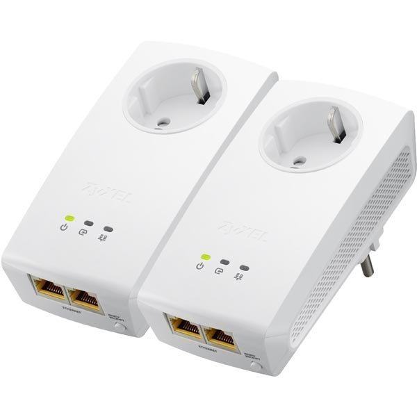 ZyXEL PLA5256 1000Mbps Powerline Gigabit Ethernet Adapter Twin Pack