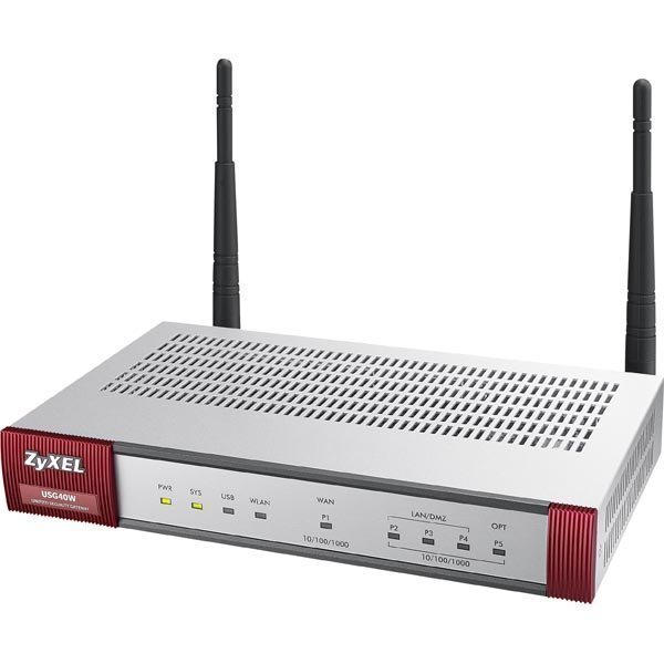 ZyXEL USG 40W Firewall 10/100/1000 3xLAN/DMZ 1xWAN 1xOPT 802.11b/g/n