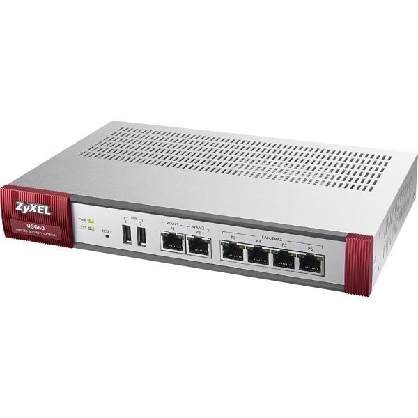 ZyXEL USG 60 Firewall Appliance 10/100/1000 4x LAN/DMZ 2x WAN