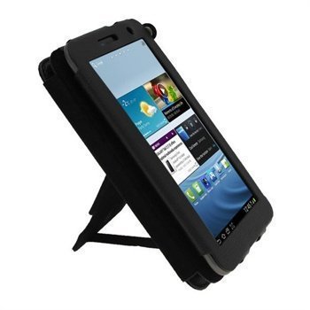 iGadgitz Guardian Triview Keinonahkakotelo Samsung Galaxy Tab 2 7.0 P3100 P3110 Musta