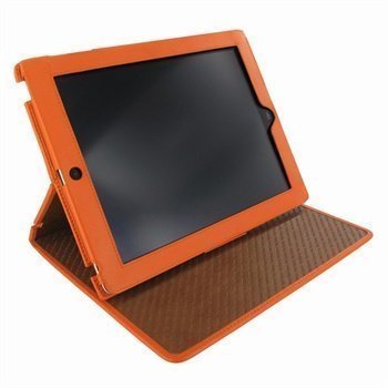 iPad 2 iPad 3 iPad 4 Piel Frama Cinema Nahkakotelo Oranssi