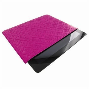 iPad 2 iPad 3 iPad 4 Piel Frama Pull Nahkakotelo Fuchsia Verenpunainen