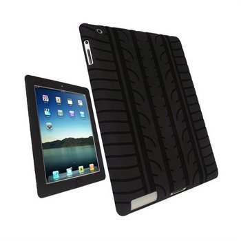 iPad 2 iPad 3 iPad 4 iGadgitz Rengaskuvioinen Silikonikotelo Musta