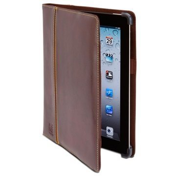 iPad 3 iPad 4 Maroo Saddle Brown Folio Nahkainen Suojakotelo Ruskea