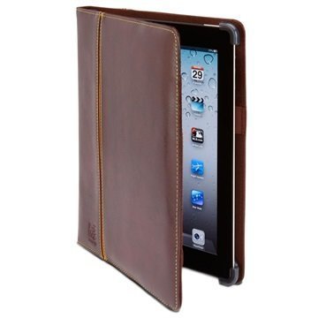 iPad 3 iPad 4 Maroo Saddle Brown Folio Nahkainen Suojakotelo Ruskea