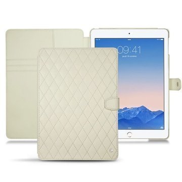 iPad Air 2 Noreve Tradition B Avattava Nahkakotelo PerpÃ©tuelle Couture Valkoinen