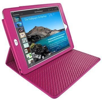 iPad Air 2 Piel Frama Cinema Nahkakotelo Fuchsia