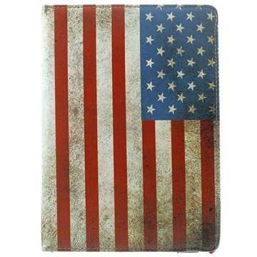 iPad Air 2 Pyörivä Smart Nahkainen Suojakotelo Vintage American Flag