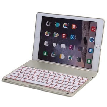 iPad Air 2 Witspad F8S Luminous Alumiininen Bluetooth Näppäimistö & Kotelo Hopea