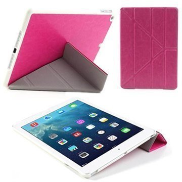 iPad Air Smart Fold Nahkakotelo Kuuma Pinkki