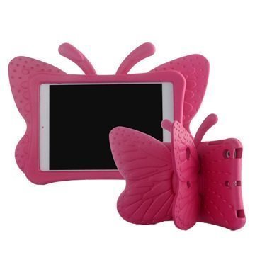 iPad Mini 2 iPad Mini 3 3D Shockproof Lasten Kotelo Butterfly Kuuma Pinkki