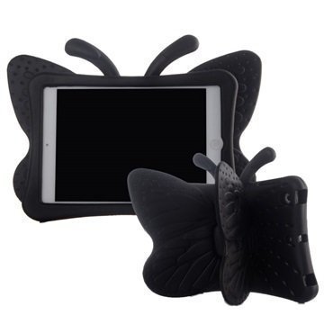iPad Mini 2 iPad Mini 3 3D Shockproof Lasten Kotelo Butterfly Musta