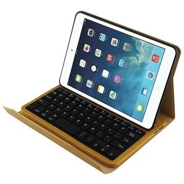 iPad Mini 2 iPad Mini 3 Bluetooth Näppäimistö & Folio Kotelo Keltainen