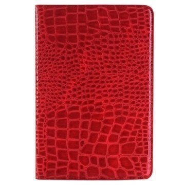 iPad Mini 4 Krokotiilin Lompakkokotelo Punainen