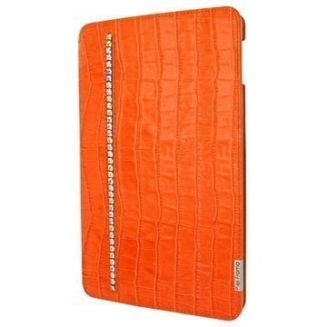 iPad Mini 4 Piel Frama FramaSlim Nahkakotelo Krokotiili Swarovski Oranssi
