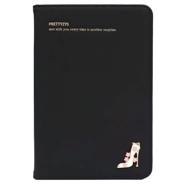 iPad Mini 4 Prettyzys High-Heeled Smart Folio Suojakotelo Musta