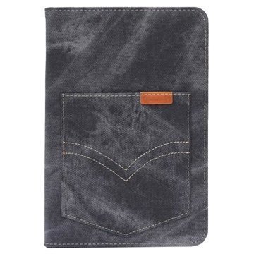 iPad Mini 4 Prettyzys Jeans Pocket Smart Foliokotelo Musta