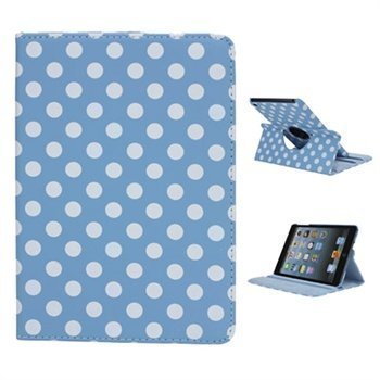 iPad Mini Kääntyvä Nahkakotelo Valkoinen / Sininen