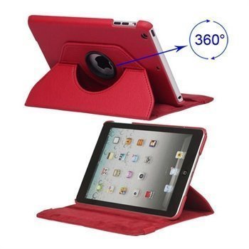 iPad Mini Rotary Leather Case Red