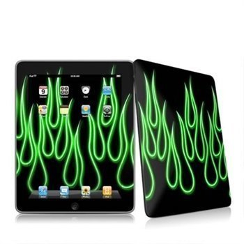 iPad Neon Flames Skin Green