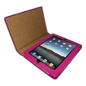 iPad Piel Frama Magnetic Closure Crocodile Nahkakotelo Fuchsia Verenpunainen