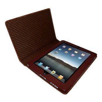 iPad Piel Frama Magnetic Closure Crocodile Nahkakotelo Ruskea