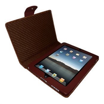 iPad Piel Frama Snap Closure Crocodile Nahkakotelo Ruskea