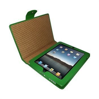 iPad Piel Frama Snap Closure Nahkakotelo Vihreä
