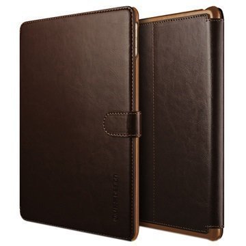 iPad Pro 9.7 VRS Design Layered Dandy Series Foliokotelo Tummanruskea / Ruskea