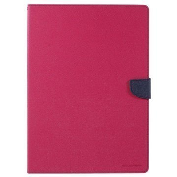 iPad Pro Mercury Goospery Fancy Diary Folio Kotelo Kuuma Pinkki / Tummansininen