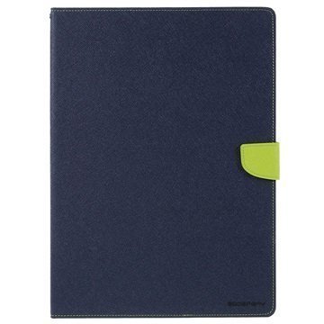 iPad Pro Mercury Goospery Fancy Diary Folio Kotelo Tummansininen / Vihreä