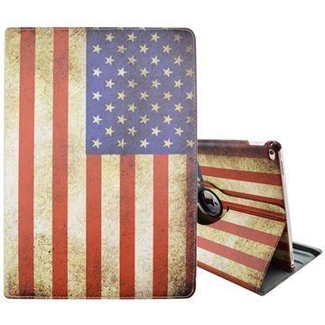 iPad Pro Pyörivä Smart Kotelo Vintage American Flag