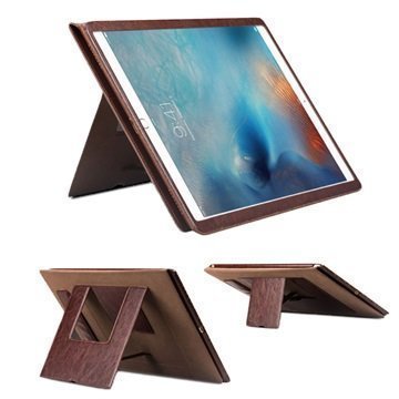 iPad Pro Qialino Multifunctional Smart Folio Nahkakotelo Ruskea