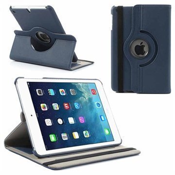 iPad mini 2 iPad mini 3 Pyörivä Nahkakotelo Tummansininen