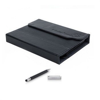 iPad mini 2 iPad mini 3 Waterkant Logbuch Folio Nahkakotelo ja Stylus Duo -kynä Musta