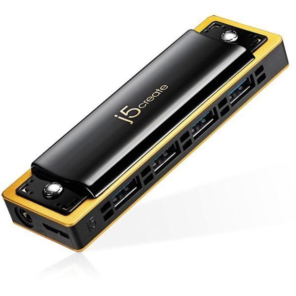 j5 create Harmonica USB 3.0 hubi jossa 4 porttia mu/kulta